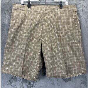 PGA Tour Mens Fairway Golf Shorts Silver Mink Plaid 36 PCSB0084 255 NWT